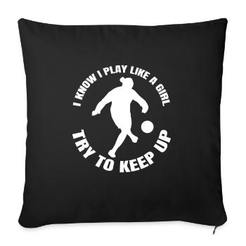 Football Girl Football Player Woman Football Coach - Sofa pillowcase 17,3'' x 17,3'' (45 x 45 cm) - black - Front
