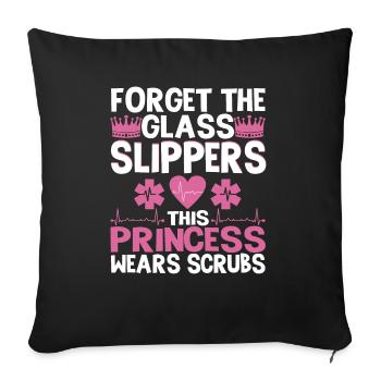 Funny Nurse Nursing Forgot - Sofa pillowcase 17,3'' x 17,3'' (45 x 45 cm) - black - Front