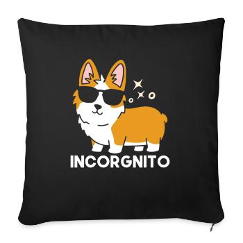 Incorgnito Funny Corgi Lover Vendanges de raisin - Housse de coussin décorative 45 x 45 cm - noir - Devant