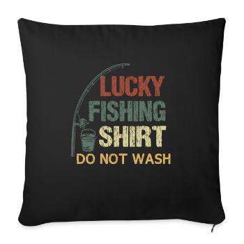C’est ma chemise de pêche heureuse. Laver - Housse de coussin décorative 45 x 45 cm - noir - Devant