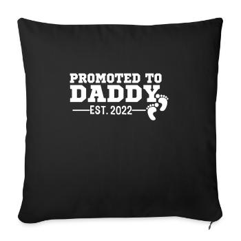 Promu papa au nouveau père de 2022, qui - Housse de coussin décorative 45 x 45 cm - noir - Devant