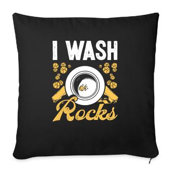 Gold I wash rocks Gold Panner Gold Miner - Sofa pillowcase 17,3'' x 17,3'' (45 x 45 cm) - black - Front
