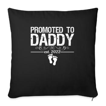 Promu papa pour devenir nouveau père en 2022 - Housse de coussin décorative 45 x 45 cm - noir - Devant