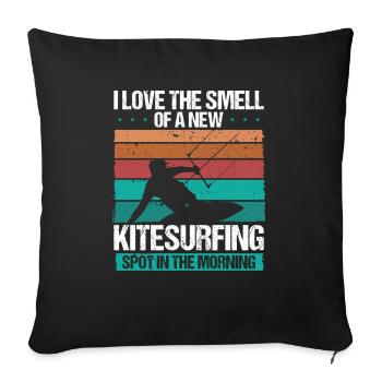 Kiteboarder Kitesurfing Spot Retro Kitesurf Kite - Sofa pillowcase 17,3'' x 17,3'' (45 x 45 cm) - black - Front