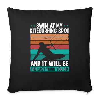 Kiteboarder Humor Wind Kitesurfing Funny Kitesurf - Sofakissenbezug 45 x 45 cm - Schwarz - Vorne
