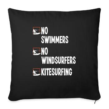 Kitesurfer Humor Kiteboarder Wind Funny Kitesurf - Sofakissenbezug 45 x 45 cm - Schwarz - Vorne
