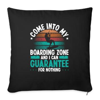 Kitesurfer Humor Guarantee for nothing Kiteboarder - Sofa pillowcase 17,3'' x 17,3'' (45 x 45 cm) - black - Front