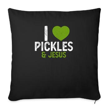 I Love Pickles Jesus Funny Pickle Lover Quote Fun - Sofa pillowcase 17,3'' x 17,3'' (45 x 45 cm) - black - Front