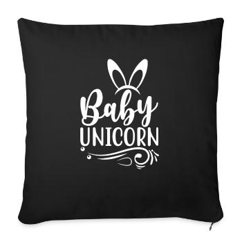 Bébé Einhorn Licorne - Housse de coussin décorative 45 x 45 cm - noir - Devant
