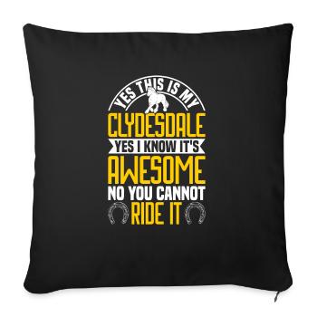 Clydesdale Equestrian Sport Cold Blood Horse Écosse - Housse de coussin décorative 45 x 45 cm - noir - Devant