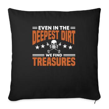Dirt Fishing Probe Detector Sondler - Sofa pillowcase 17,3'' x 17,3'' (45 x 45 cm) - black - Front