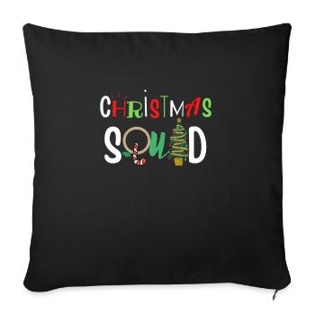 Mignon équipe de Noël Drôle Arbre de Noël Match de famille - Housse de coussin décorative 45 x 45 cm - noir - Devant