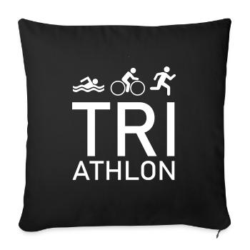 triathlon - Housse de coussin décorative 45 x 45 cm - noir - Devant