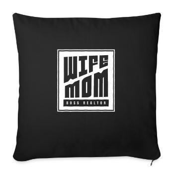 Wife Mom Boss Realtor Female Career Agents - Sofa pillowcase 17,3'' x 17,3'' (45 x 45 cm) - black - Front