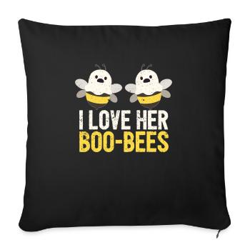 I love them Boo Bees Funny Halloween Breasts - Sofa pillowcase 17,3'' x 17,3'' (45 x 45 cm) - black - Front