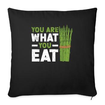 Vous êtes ce que vous mangez Asperges Légume Végétalien - Housse de coussin décorative 45 x 45 cm - noir - Devant