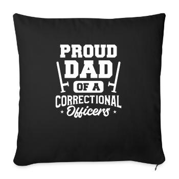 Fier père d’un gardien de prison agent correctionnel - Housse de coussin décorative 45 x 45 cm - noir - Devant