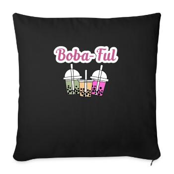 Boba-Ful Shirt Boba Bubble Tea Geschenk - Sofakissenbezug 45 x 45 cm - Schwarz - Vorne