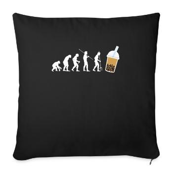 Evolution Bubble Boba Tea Shirt Geschenk - Sofakissenbezug 45 x 45 cm - Schwarz - Vorne