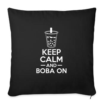 Gardez votre calme et Boba sur le cadeau de la chemise - Housse de coussin décorative 45 x 45 cm - noir - Devant