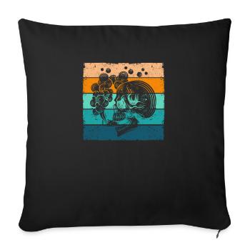 Smoking Skeleton Joint Funny Grass Weed Cannabis - Sofa pillowcase 17,3'' x 17,3'' (45 x 45 cm) - black - Front