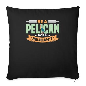 Pelican Pelicans Oiseaux Oiseaux Oiseaux - Housse de coussin décorative 45 x 45 cm - noir - Devant