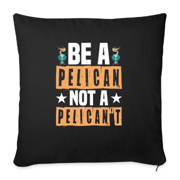 Pelican Pelicans Oiseaux Oiseaux Oiseaux - Housse de coussin décorative 45 x 45 cm - noir - Devant