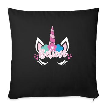 Belief in Unicorn Unicorn - Sofa pillowcase 17,3'' x 17,3'' (45 x 45 cm) - black - Front