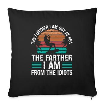 Kiteboarder Further out at Sea Funny Kitesurfer - Sofa pillowcase 17,3'' x 17,3'' (45 x 45 cm) - black - Front