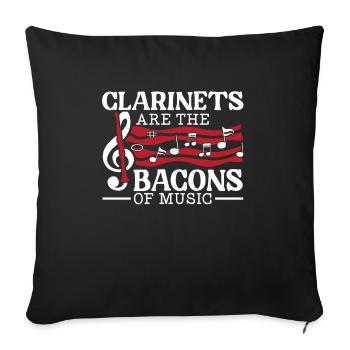Les clarinettes sont le bacon du musicien de musique - Housse de coussin décorative 45 x 45 cm - noir - Devant