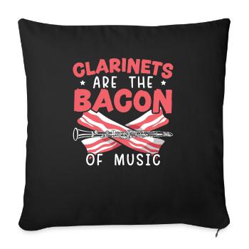 Les clarinettes sont le bacon du musicien de musique - Housse de coussin décorative 45 x 45 cm - noir - Devant