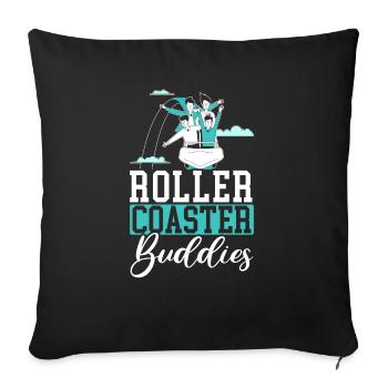 Roller Coaster Buddies Amusement Park Goer - Sofa pillowcase 17,3'' x 17,3'' (45 x 45 cm) - black - Front