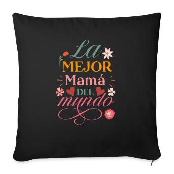La Mejor mamá Del Mundo Regalo día de la Madre - Housse de coussin décorative 45 x 45 cm - noir - Devant