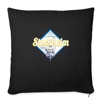 Stockholm Hauptstadt Schweden Wikinger Retro - Sofakissenbezug 45 x 45 cm - Schwarz - Vorne