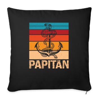 Herren Papitän Papa und Kapitän Lustiges Vintage - Housse de coussin décorative 45 x 45 cm - noir - Devant