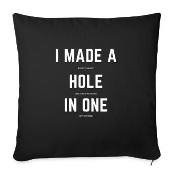 Funny Golf - Trou dans un golf Gag Humour Sports - Housse de coussin décorative 45 x 45 cm - noir - Devant