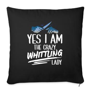 Whittler | Woddcarving - Sofa pillowcase 17,3'' x 17,3'' (45 x 45 cm) - black - Front