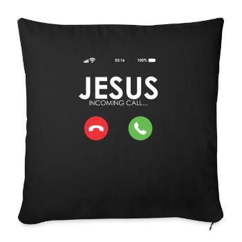Jesus Is Calling Christian - Sofa pillowcase 17,3'' x 17,3'' (45 x 45 cm) - black - Front