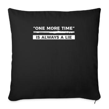Une fois de plus est toujours un mensonge flûte flûtiste - Housse de coussin décorative 45 x 45 cm - noir - Devant