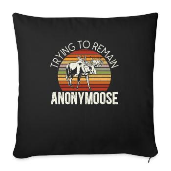 Trying To Remain Anonymoose Animal Alces Elk Moose - Sofa pillowcase 17,3'' x 17,3'' (45 x 45 cm) - black - Front