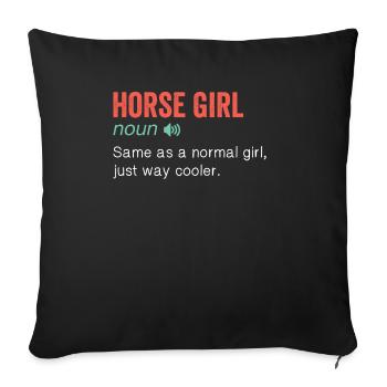Noun Définition Nutrition pour une fille de cheval - Housse de coussin décorative 45 x 45 cm - noir - Devant