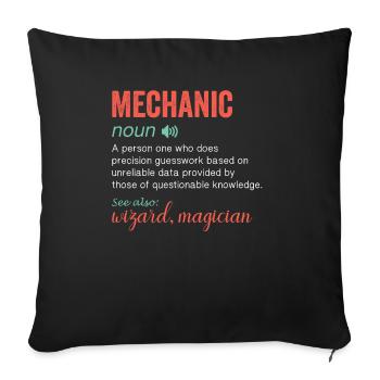 Noun Definition Nutrition for a Mechanic - Sofa pillowcase 17,3'' x 17,3'' (45 x 45 cm) - black - Front