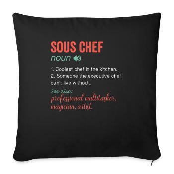 Noun Definition Nutrition pour Sous Chef - Housse de coussin décorative 45 x 45 cm - noir - Devant