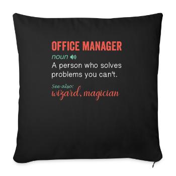 Noun Definition Nutrition pour Office Manager - Housse de coussin décorative 45 x 45 cm - noir - Devant