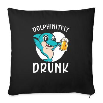 Dolphinitely Drunk Marine Biology Bière sous-marine - Housse de coussin décorative 45 x 45 cm - noir - Devant