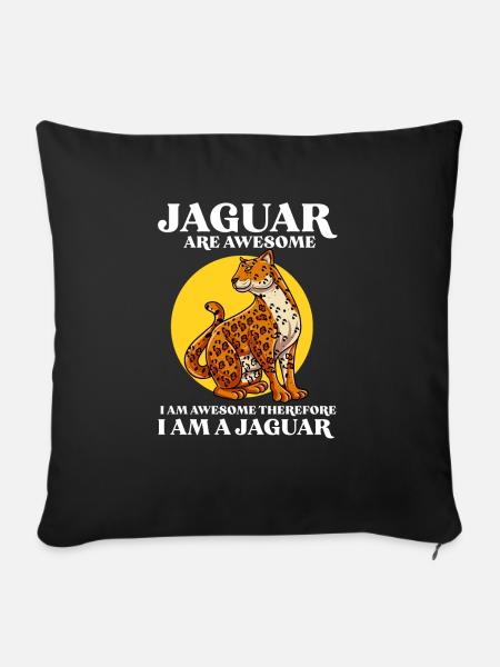 Jaguar Geschenkidee - Sofakissenbezug 45 x 45 cm - Schwarz