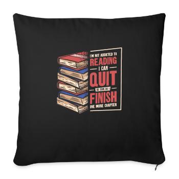 Lesesucht Eifriger Leser Literatur Buch - Sofakissenbezug 45 x 45 cm - Schwarz - Vorne
