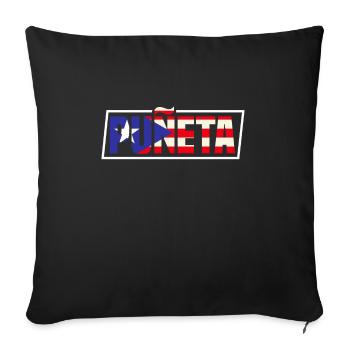 Patriotic Vintage Puerto Rico Puneta Drapeau - Housse de coussin décorative 45 x 45 cm - noir - Devant