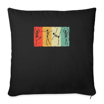 Skeleton Ballerinas Ballet Danse Mignon - Housse de coussin décorative 45 x 45 cm - noir - Devant