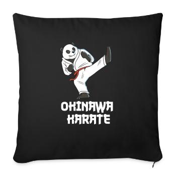 Okinawa Karate Panda - Karate Japanische - Sofakissenbezug 45 x 45 cm - Schwarz - Vorne
